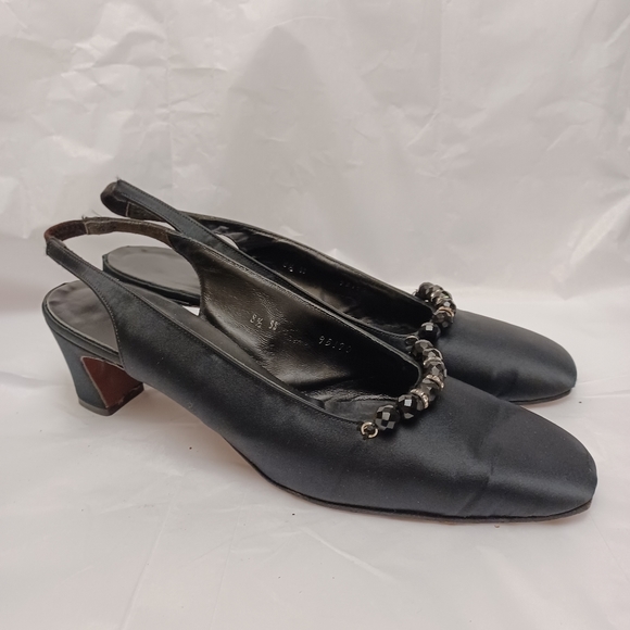 Adlib black sling back kitten heel size 8.5 - Picture 7 of 12